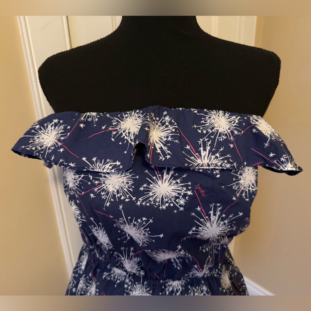 Lilly Pulitzer Fireworks Libby Dress Bright Navy Sparkle Glow Women’s Size M - Picture 3 of 15
